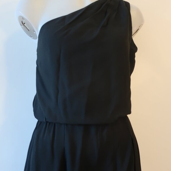 Womens Halston Heritage Black One Shoulder Jumpsuit 6 - Picture 3 of 7